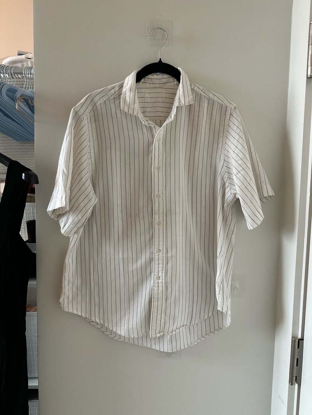 Vince Chatsworth Stripe Short Sleeve Cotton Button-Up Shirt